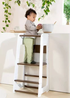 Coco Village Educational Tower - Walnut & White