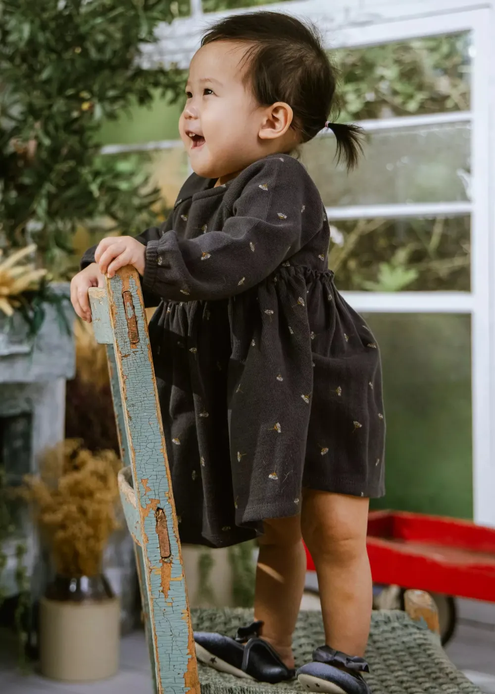Coco Village Empire Waist Dress Obsidian 0-3m