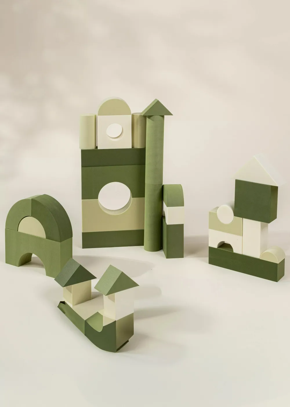 Coco Village EVA Foam Building Blocks Set - Medium (52pcs) GREEN COMBO