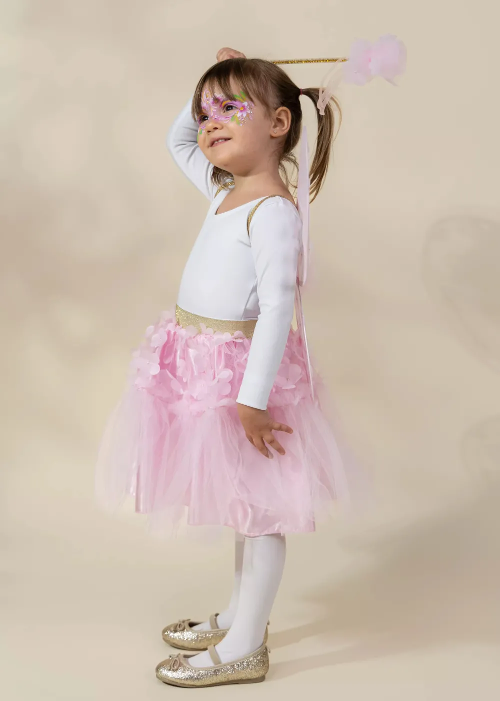 Coco Village Flower Tutu, Wings & Wand Costume