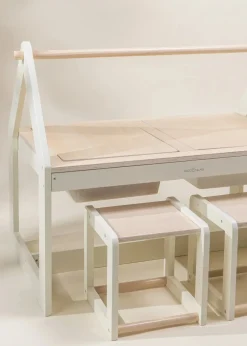Coco Village Multifunction Wooden Art & Sensory Table W/ Stools