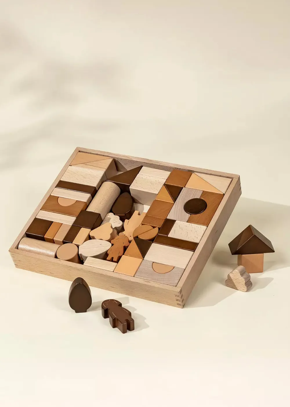 Coco Village Premium Wooden Construction Blocks Set - 56pcs