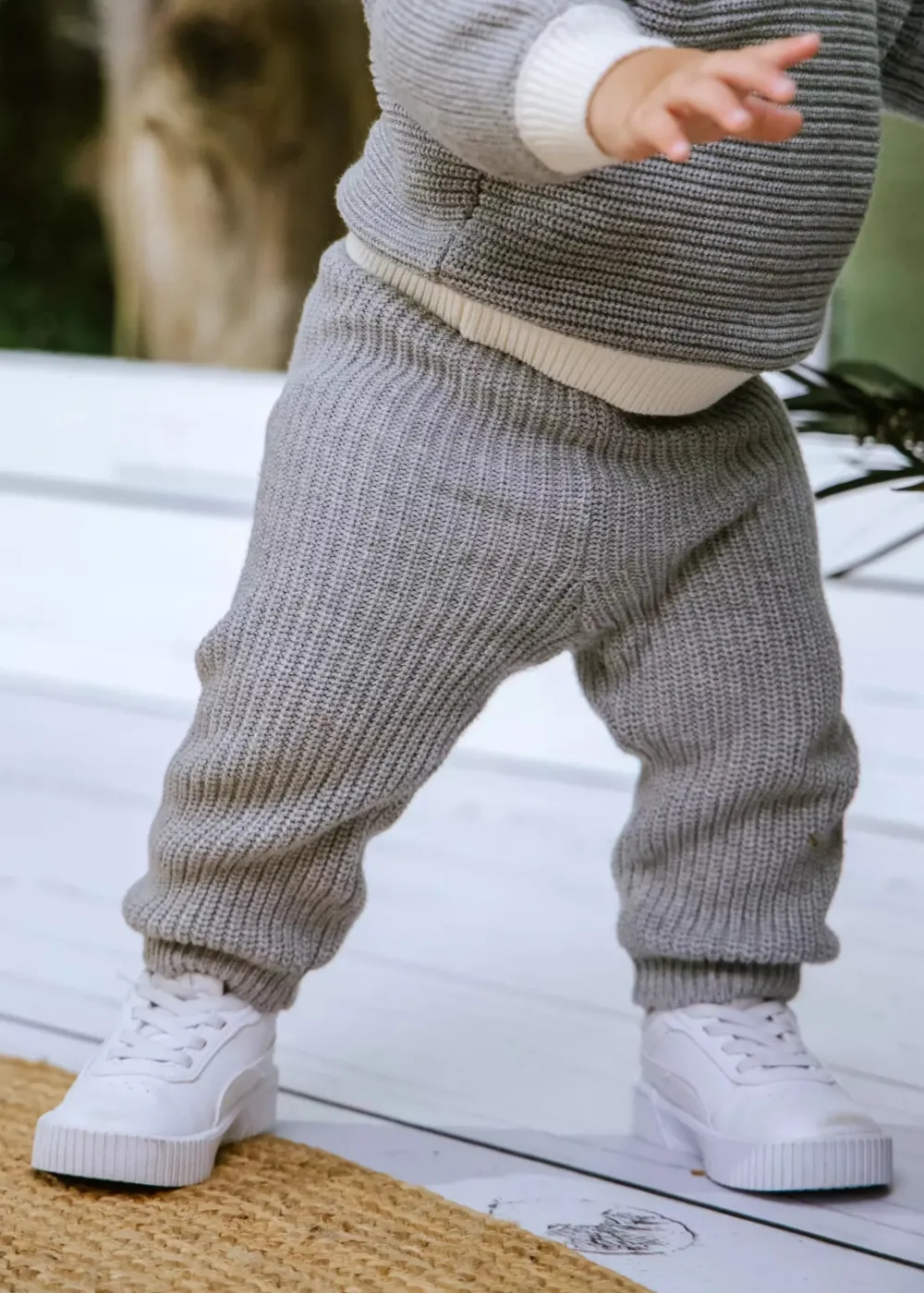 Coco Village Rib Knit Legging Grey 0-3m