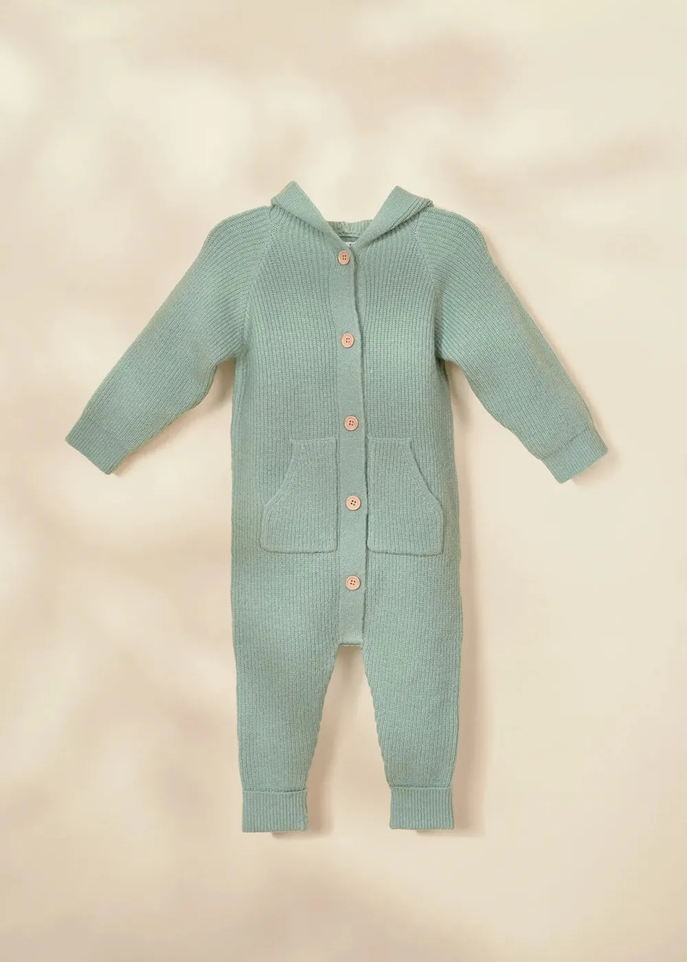 Coco Village Rib Knit Raglan Romper Green 0-3m