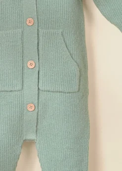 Coco Village Rib Knit Raglan Romper Green 0-3m