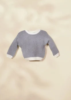 Coco Village Rib Knit Sweater Grey 0-3m