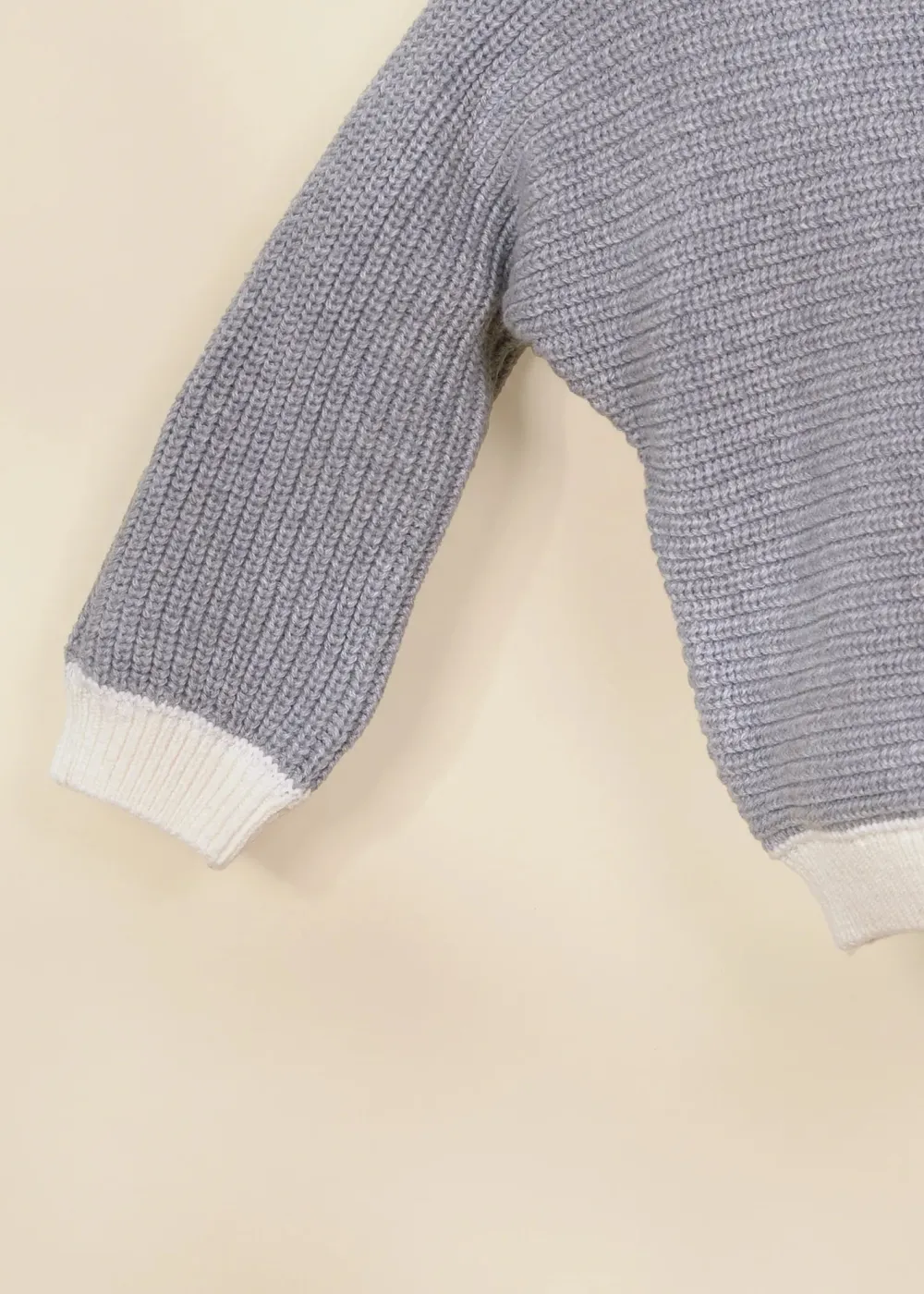 Coco Village Rib Knit Sweater Grey 0-3m