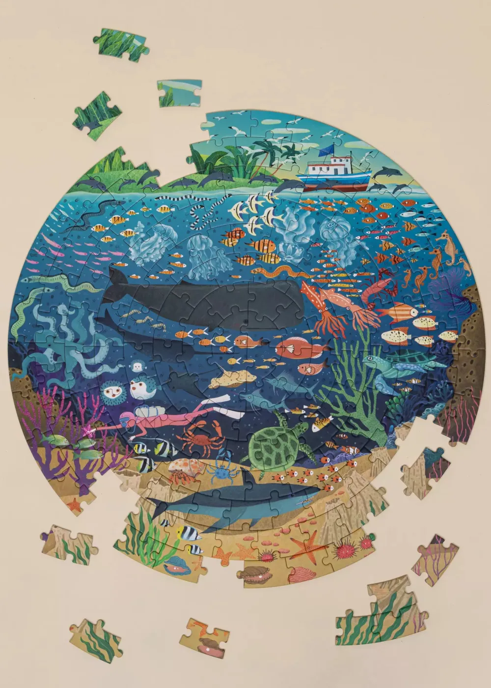Coco Village Round Puzzle - Ocean Exploration - 150pcs