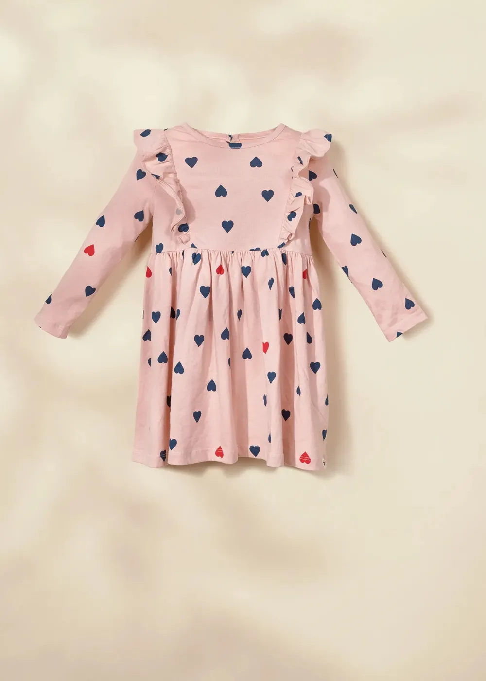 Coco Village Ruffle LS Dress Pink 9-12m