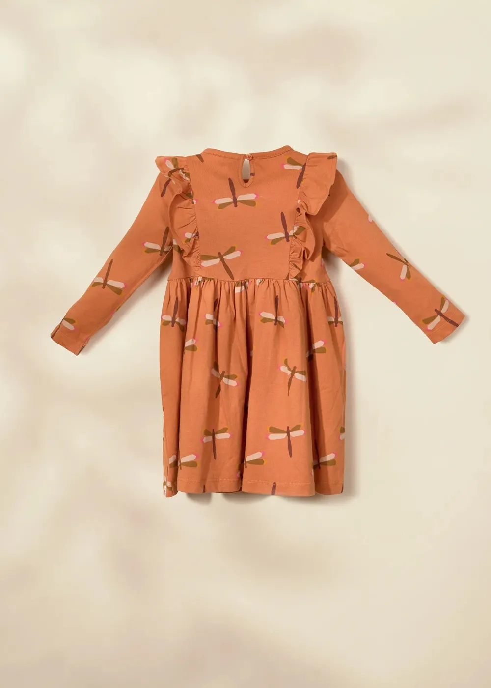 Coco Village Ruffle LS Dress Pink 9-12m