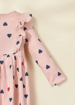 Coco Village Ruffle LS Dress Pink 9-12m