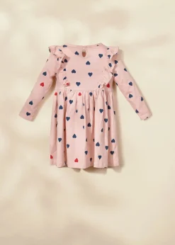 Coco Village Ruffle LS Dress Pink 9-12m