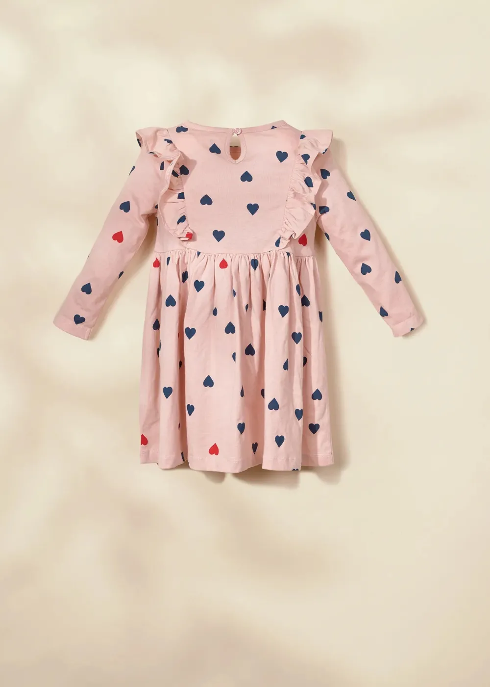 Coco Village Ruffle LS Dress Pink 9-12m