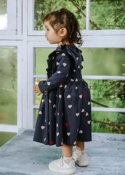 Coco Village Ruffle LS Dress Pink 9-12m