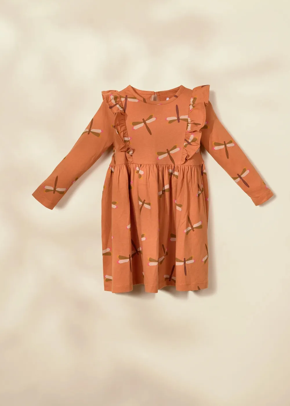 Coco Village Ruffle LS Dress Pink 9-12m