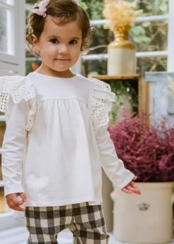Coco Village Ruffle Shoulder Tee Black 9-12m