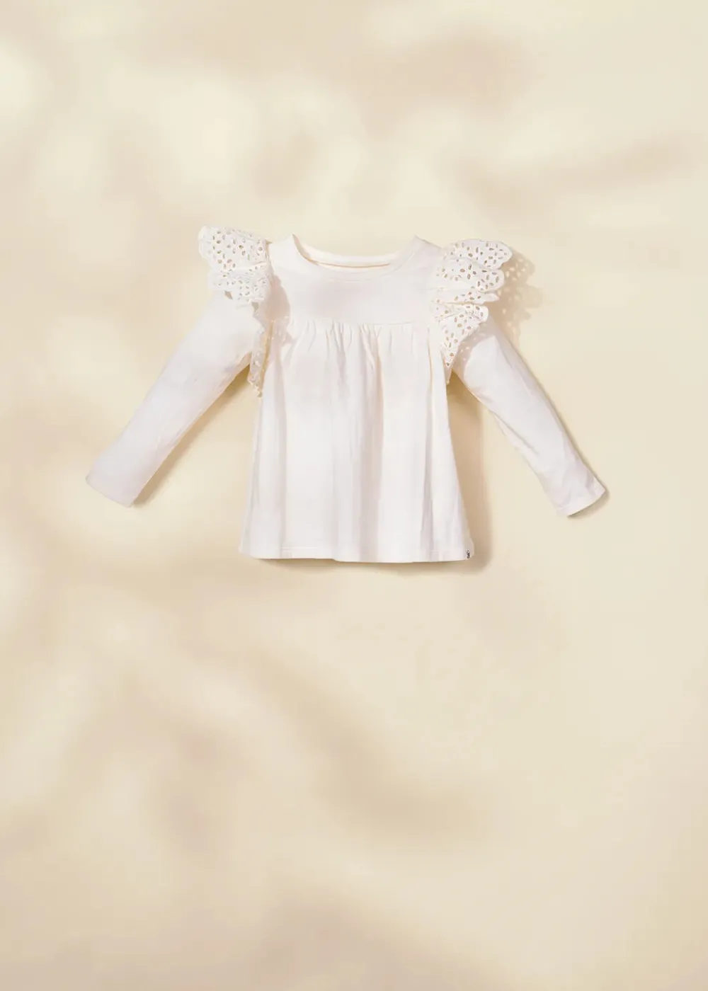 Coco Village Ruffle Shoulder Tee Black 9-12m