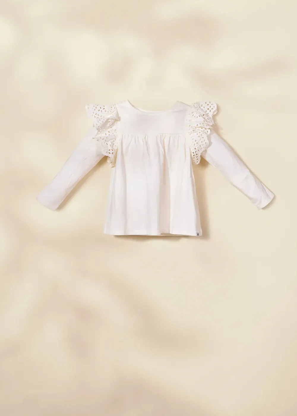 Coco Village Ruffle Shoulder Tee Black 9-12m