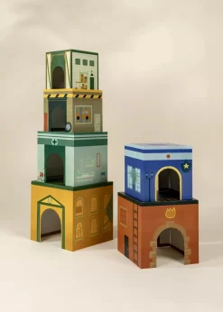 Coco Village Set of 6 Oversized Stacking Boxes - The Buildings