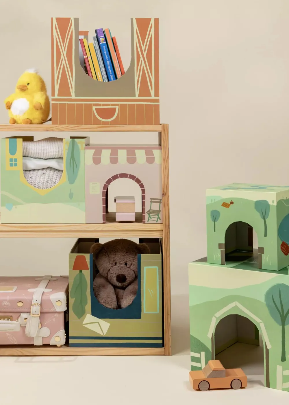 Coco Village Set of 6 Oversized Stacking Boxes -The Countryside