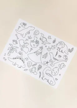 Coco Village Set of 4 Silicone Washable Coloring Placemats & Markers