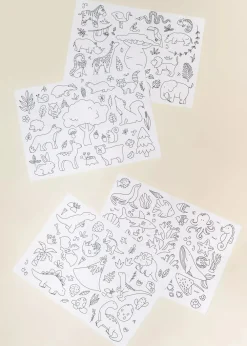 Coco Village Set of 4 Silicone Washable Coloring Placemats & Markers