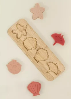 Coco Village Silicone Puzzle on Wooden Plate - Ocean