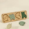 Coco Village Silicone Puzzle on Wooden Plate - Savana