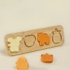 Coco Village Silicone Puzzle on Wooden Plate - Jungle