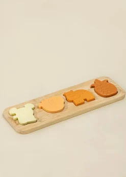 Coco Village Silicone Puzzle on Wooden Plate - Jungle