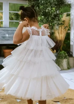 Coco Village Tiered Dress White 9-12m
