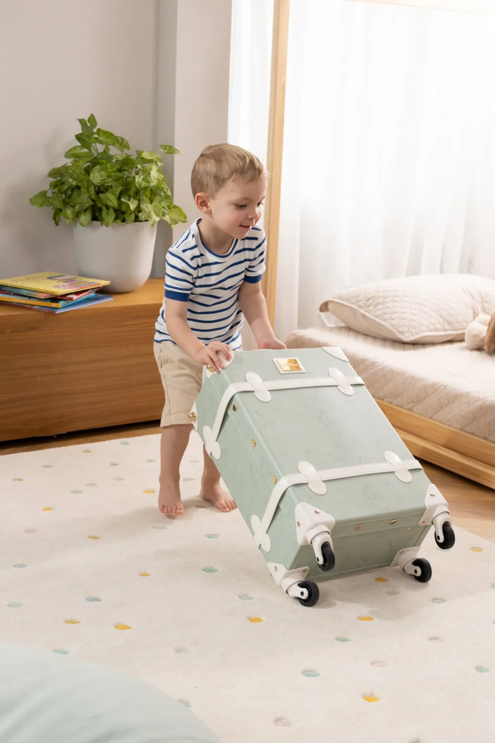 Coco Village Vegan Leather Carry-On Suitcase - Ocean