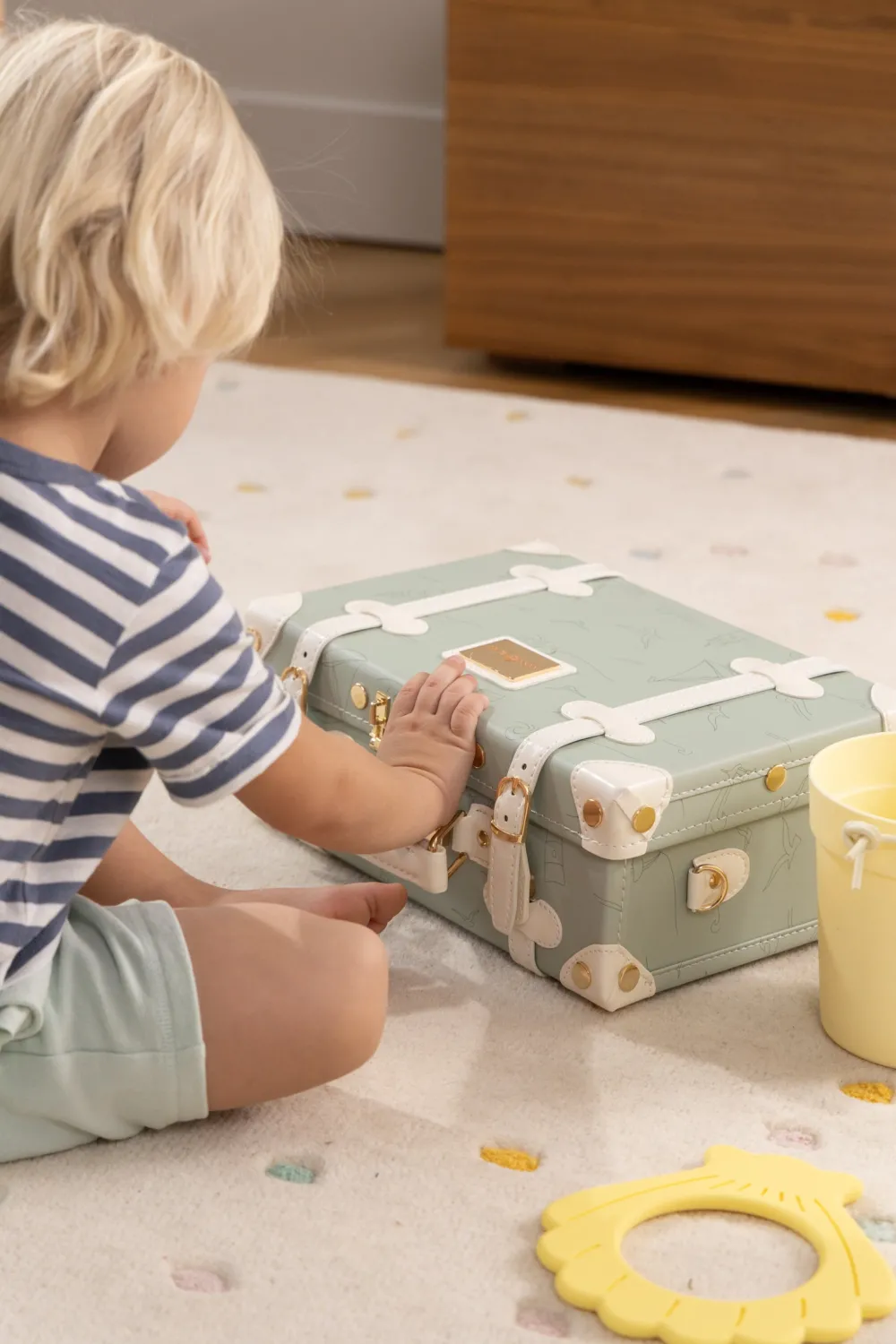 Coco Village Vegan Leather Play Suitcase - Ocean