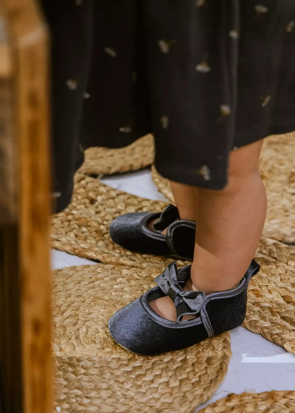 Coco Village Velvet Dress Shoes Charcoal 0-3m