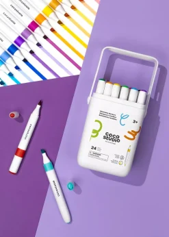 Coco Village Washable Dual Tip Markers Set - 24 colors