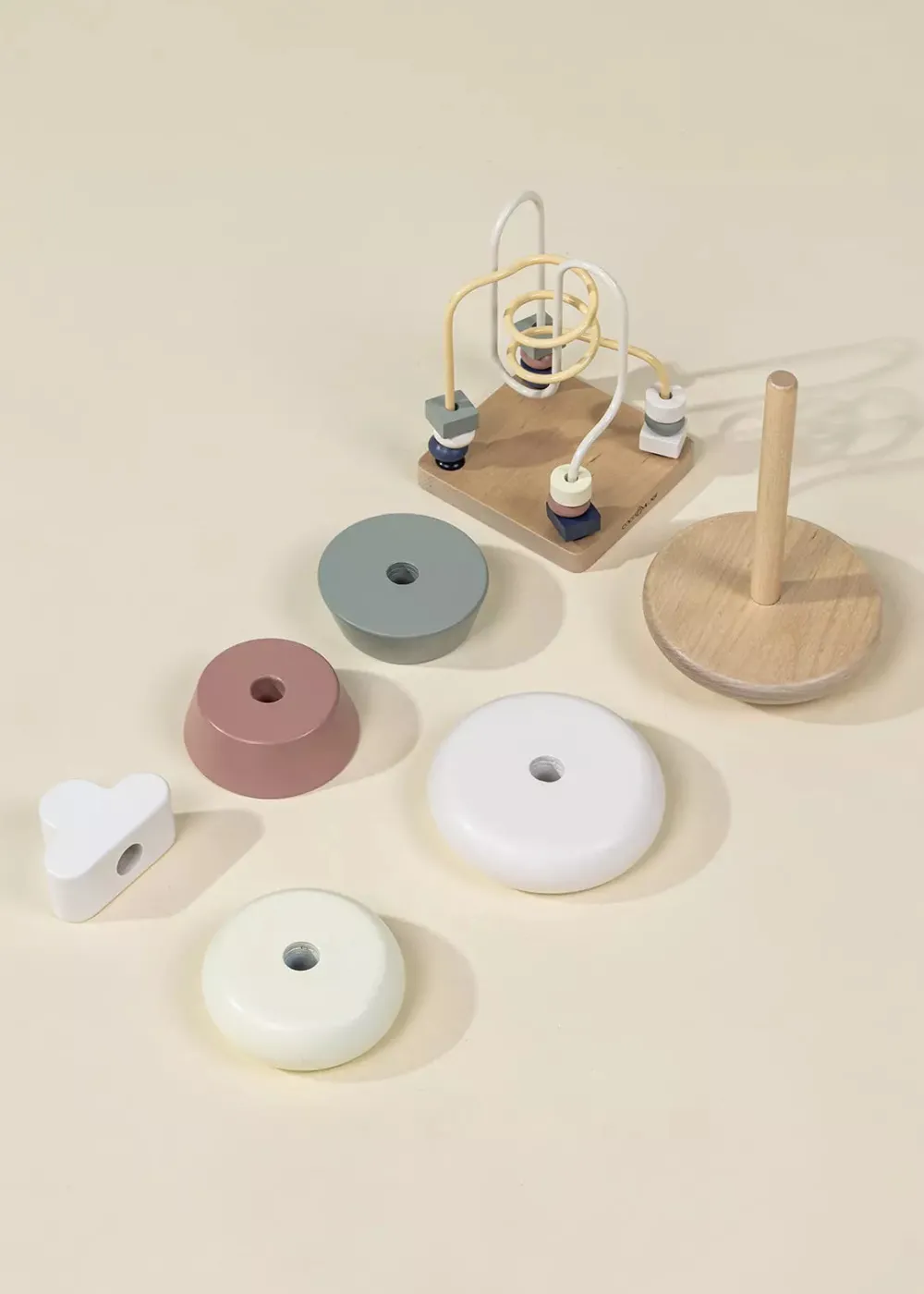 Coco Village Wooden Baby Toy Gifting Set Stacking Rings & Bead Maze