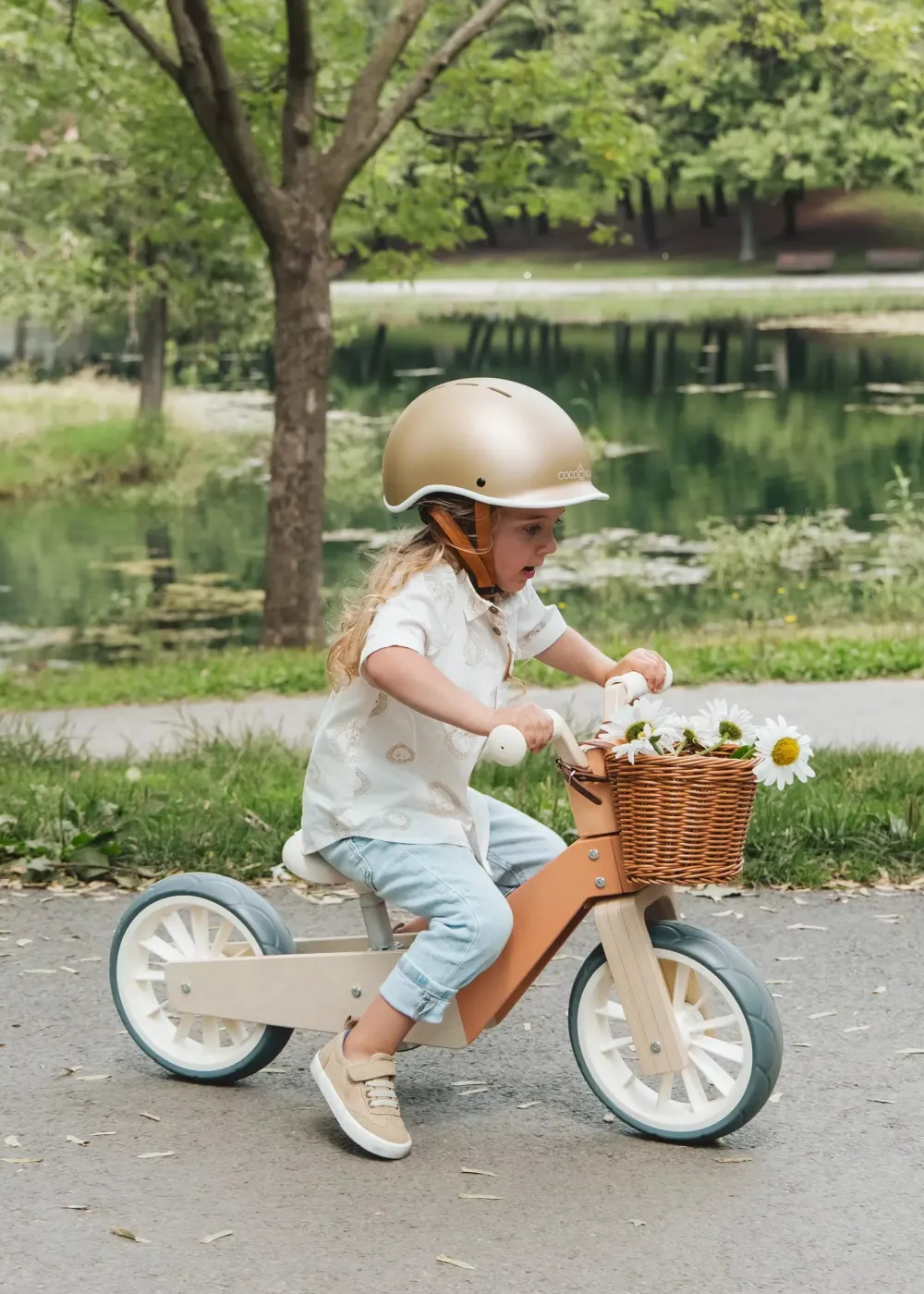 Coco Village Wooden Balance Bike 3-in-1 - Grapefruit