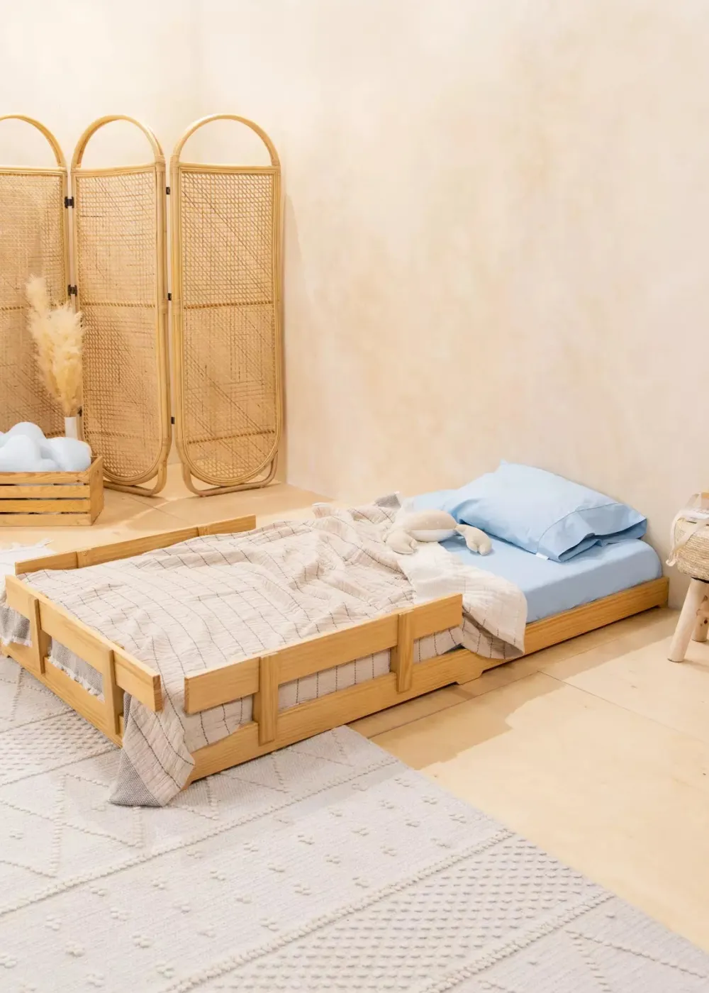 Coco Village Wooden Bed Frame Rail - White
