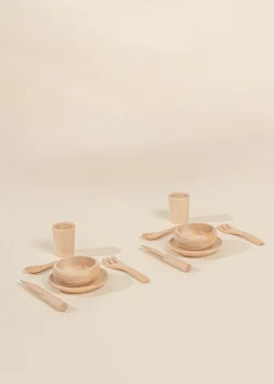 Coco Village Wooden Dinnerware Playset (12 Pcs)