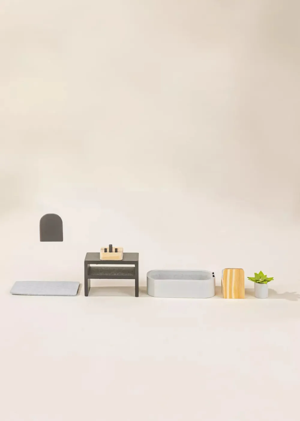 Coco Village Wooden Doll House Bathroom Furniture (6pcs)