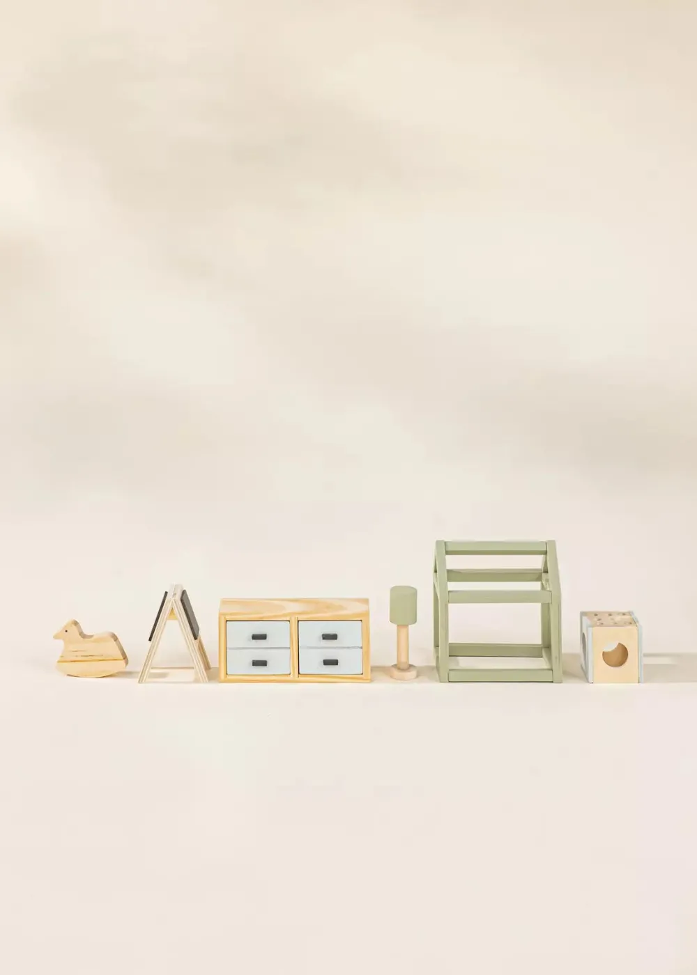 Coco Village Wooden Doll House Kids Room Furniture (10pcs)