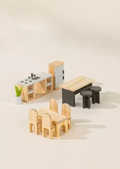 Coco Village Wooden Doll House Kitchen Furniture (12 pcs)