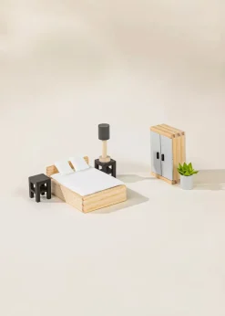 Coco Village Wooden Doll House Master Bedroom Furniture (9 pcs)