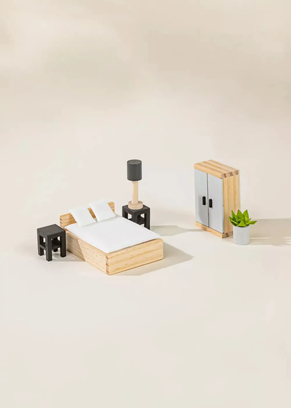 Coco Village Wooden Doll House Master Bedroom Furniture (9 pcs)