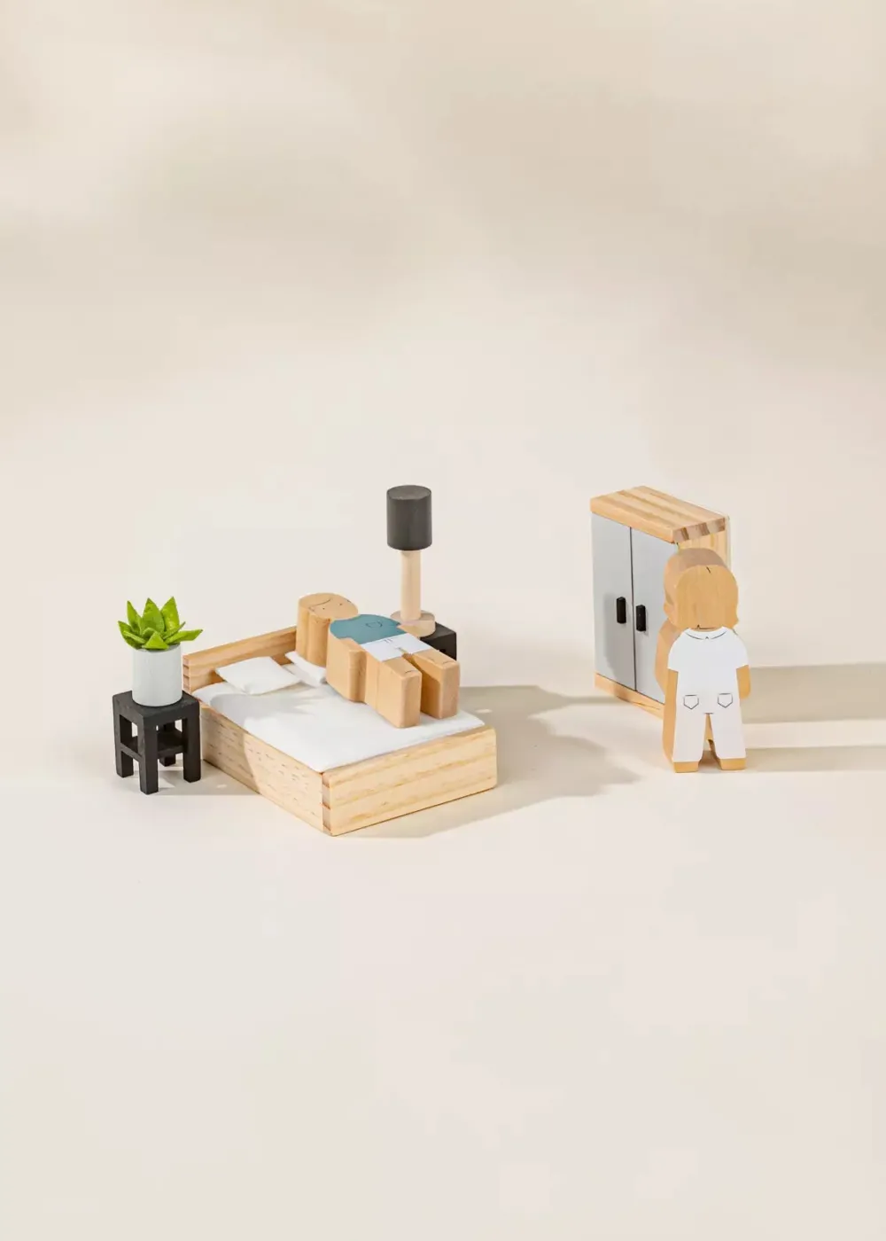 Coco Village Wooden Doll House Master Bedroom Furniture (9 pcs)