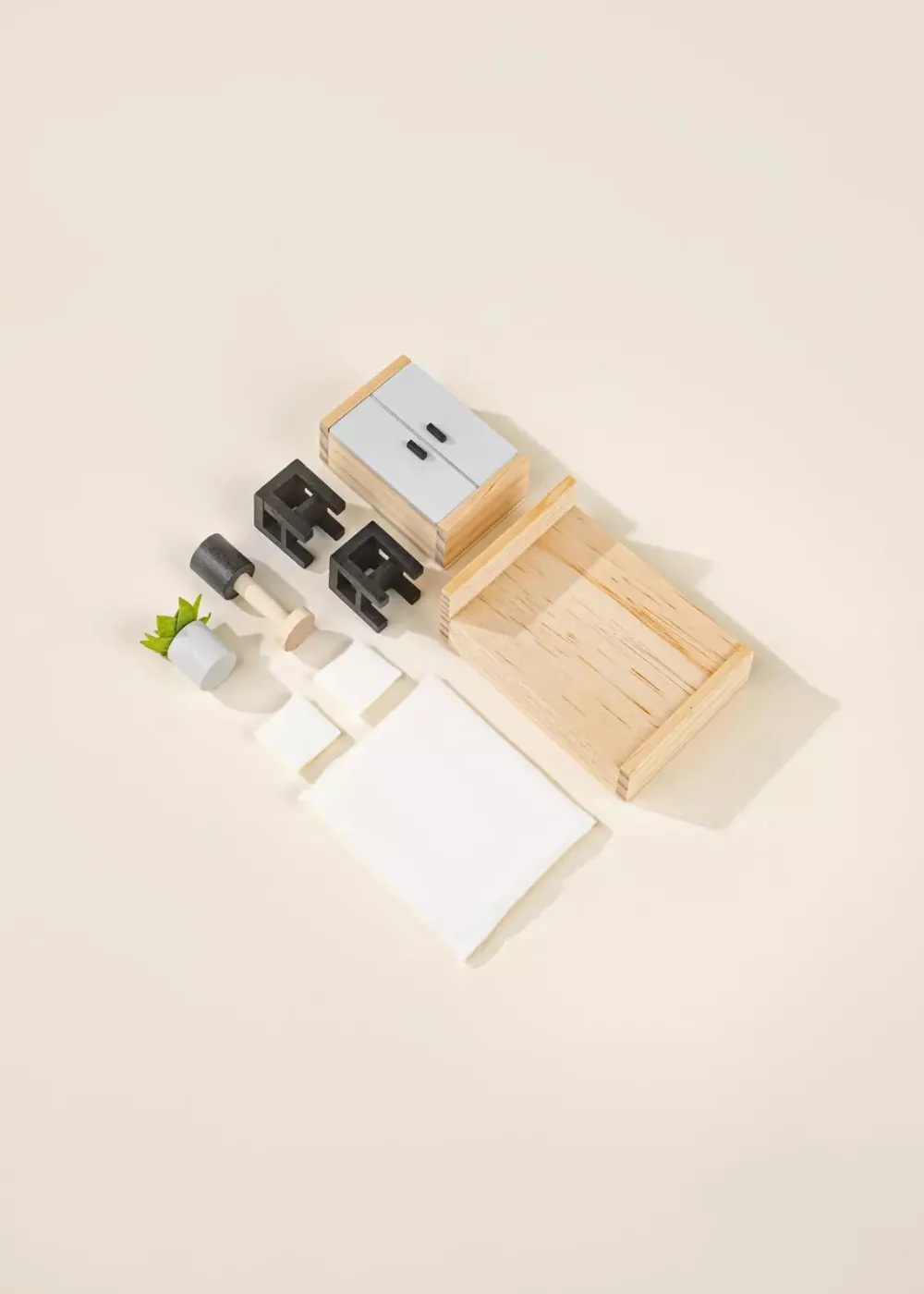 Coco Village Wooden Doll House Master Bedroom Furniture (9 pcs)