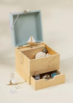 Coco Village Wooden Musical Souvenir Box - Ocean