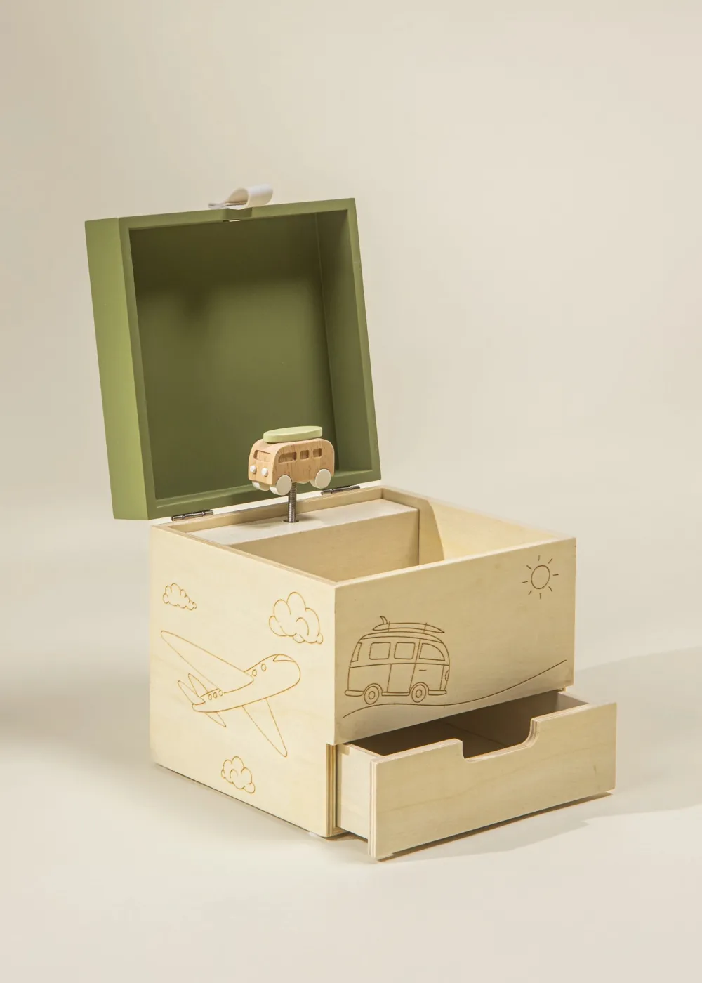 Coco Village Wooden Musical Souvenir Box - Travel