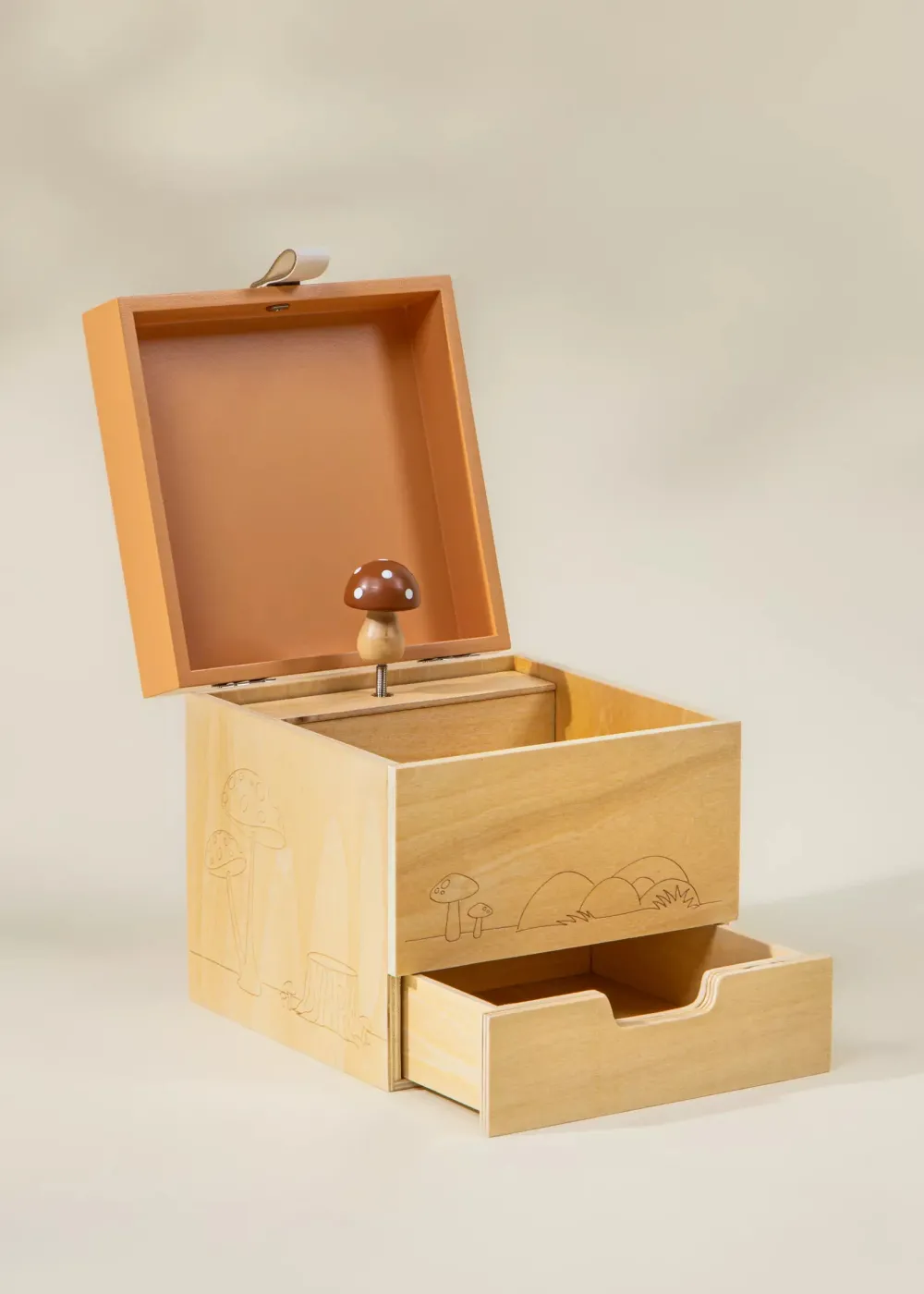 Coco Village Wooden Musical Souvenir Box - Nature